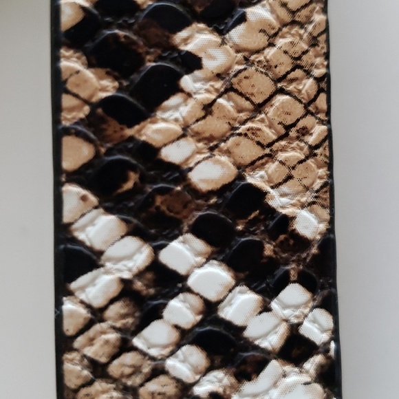 INC International Concepts Double Circle Reversible Faux Snakeskin/Cognac Belt S - Picture 3 of 6